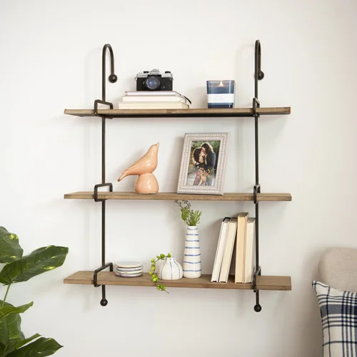 Wooden Slatpipe Shelf 3 Ways to Style Half Full